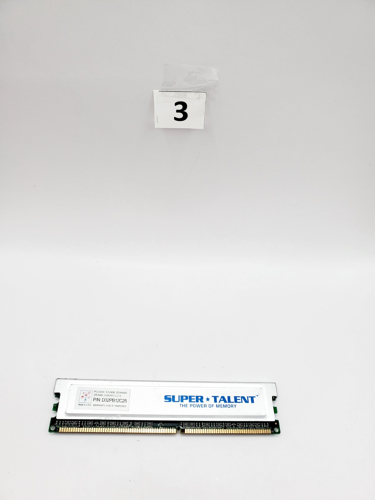 Super Talent - 512MB DDR-400 SDRAM PC3200 D32PB12C25