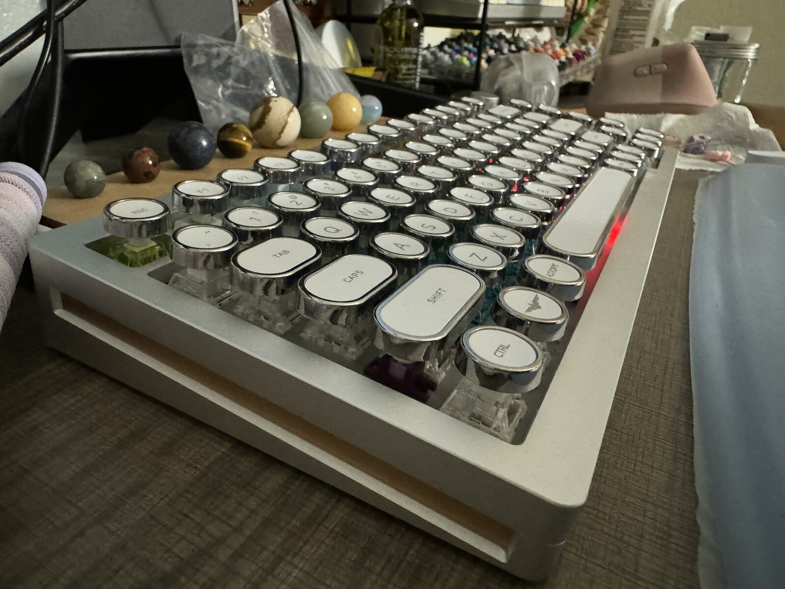 Monsgeek M1 Silver Gasket Keyboard 75% CNC Aluminum Wireless Hot Swap Full Built