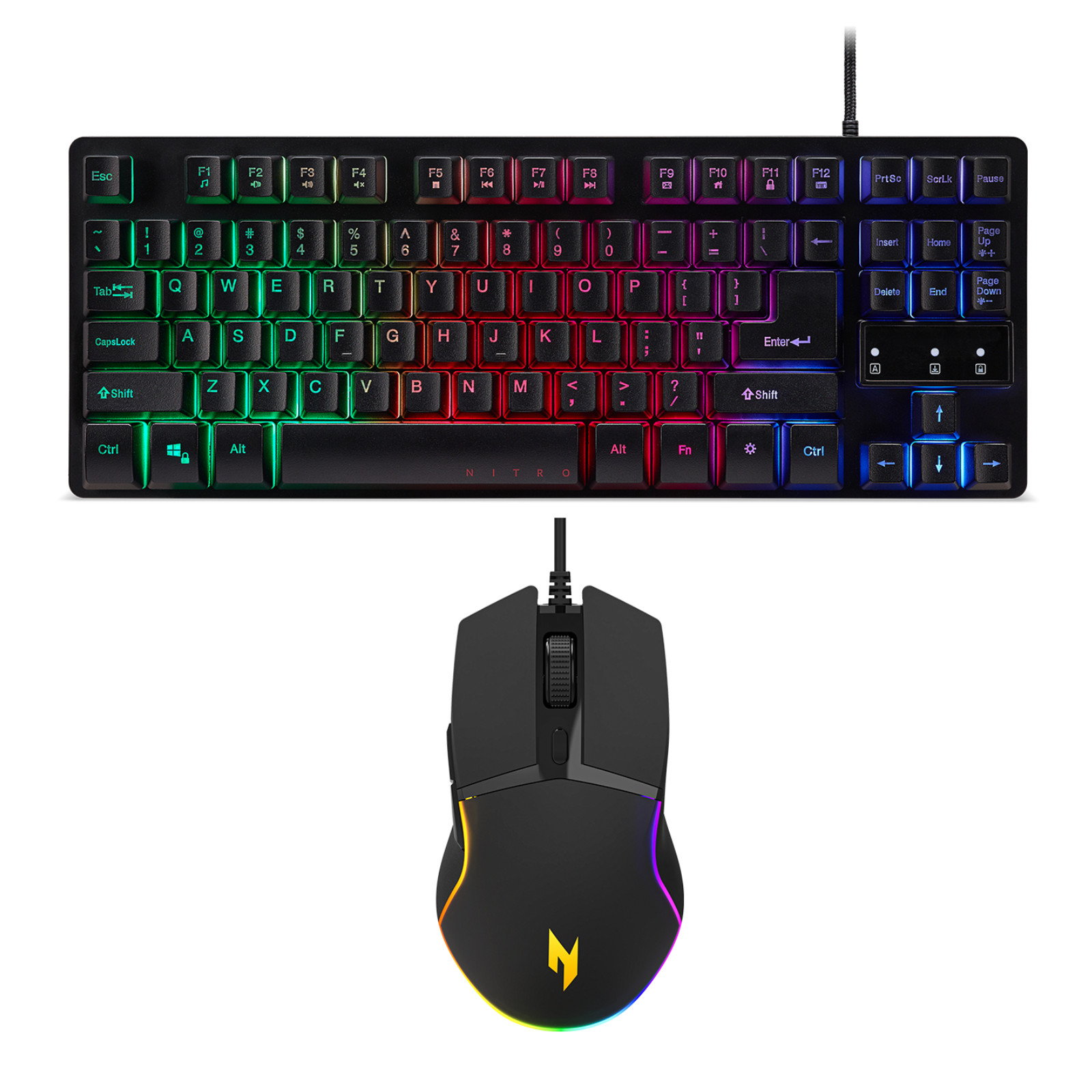 Acer Nitro NAK100 Gaming Keyboard and Mouse Combo 6400 DPI RGB Wired New