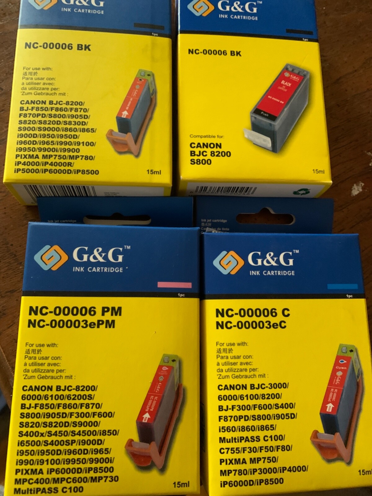 G&G Black Ink Cartridge Lot of 4 NC-00006 Canon Series