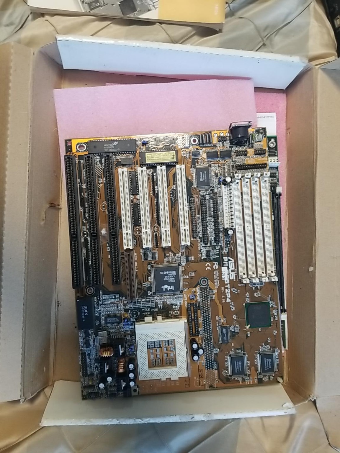 Vintage ASUS P2B-F & P/I-P55T2P4 Motherboards Slot 1 Socket 7 Retro PC UNTESTED