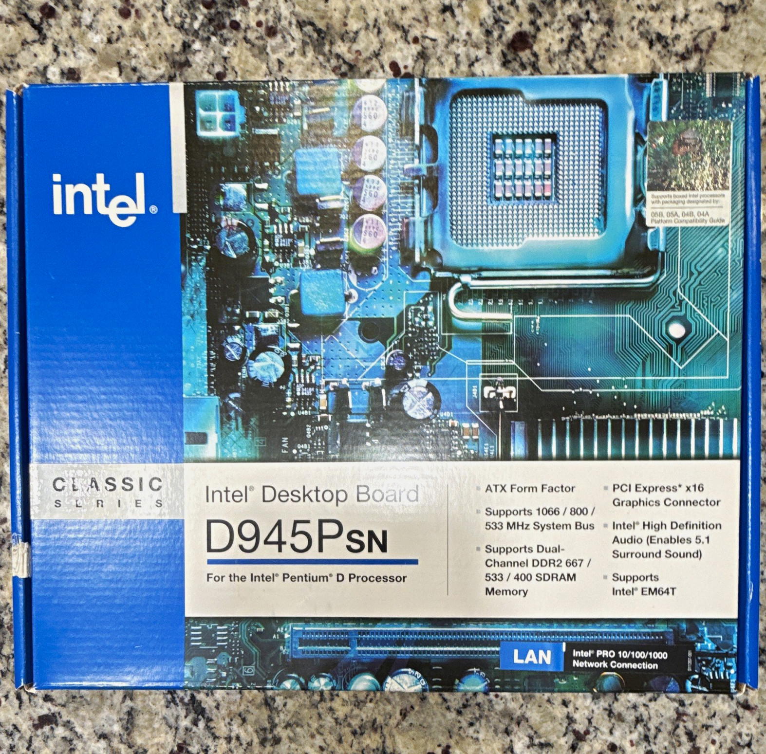 Intel Desktop Board D945PSN ATX LGA775 DDR2 PCIe x16 4-DIMM LAN Audio