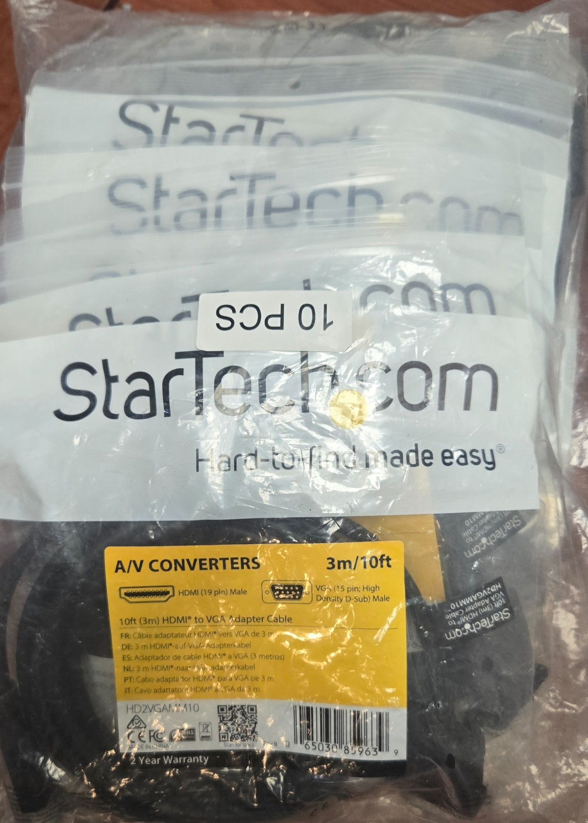StarTech Travel A/V Adapter: 3-in-1 USB-C to VGA, HDMI or DVI  Lot of 10