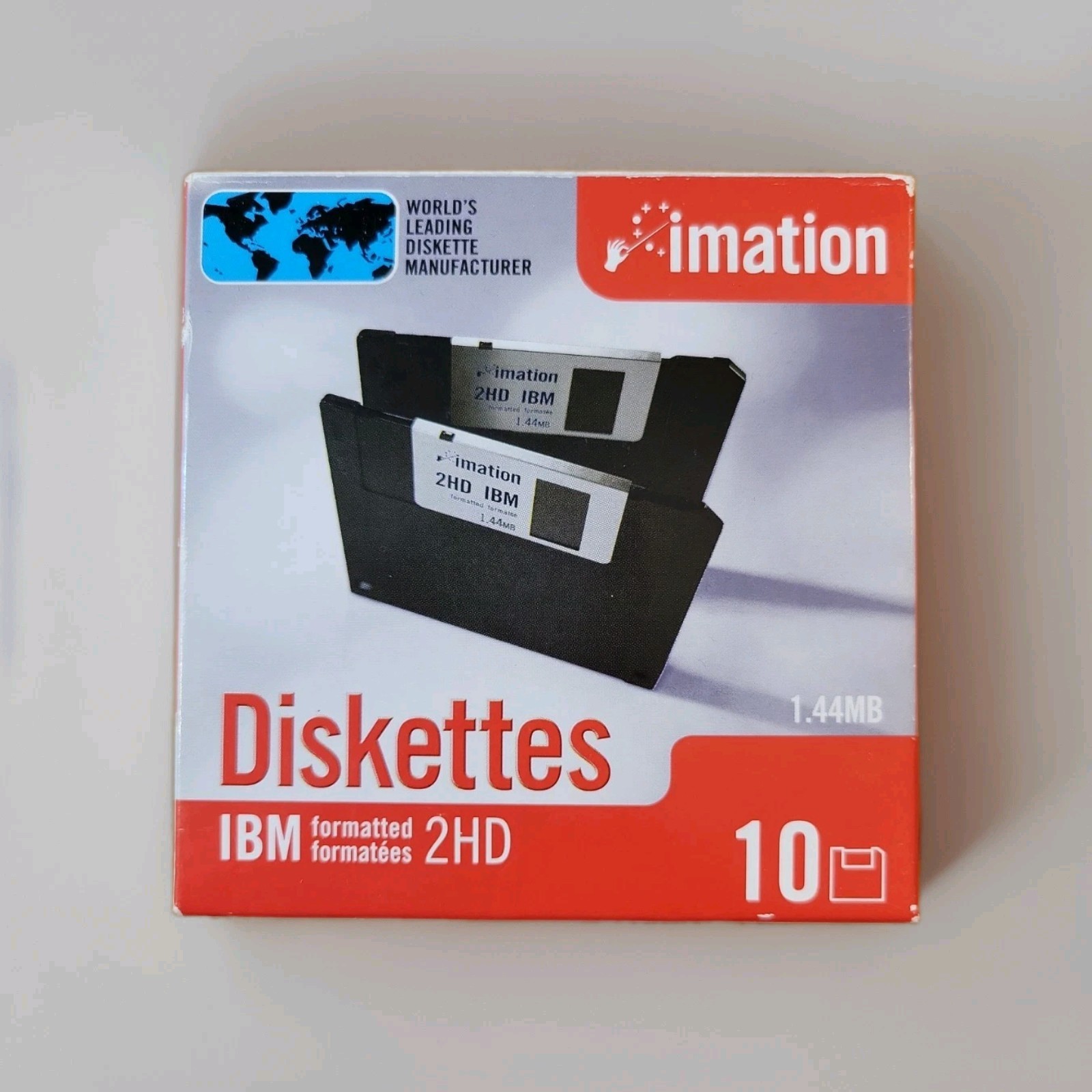 New Genuine Imation IBM Formatted 2HD 1.44MB Diskettes (10 Pack)
