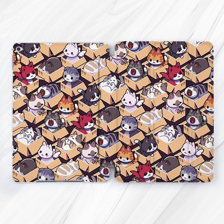 Cute Cats Boxes Kawaii Animal Case For iPad 10.2 10.9 A16 Mini 7 Pro 11 13 Air 5