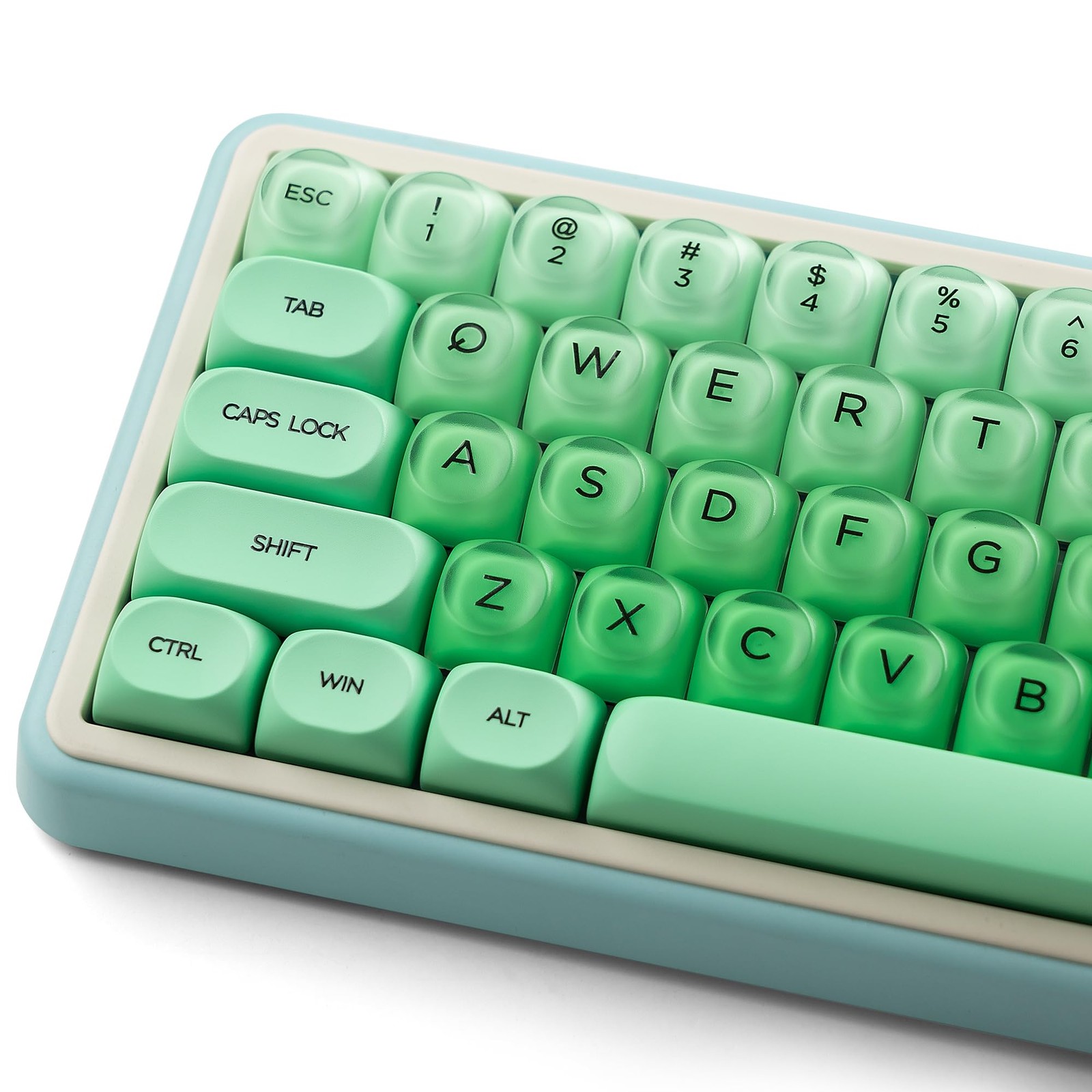 132 PCS MOA PBT Keycaps Jelly Green Foundation Cute Mechanical Keyboard