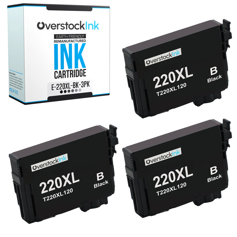 3PK T220XL 220XL Black Ink Cartridges Fits Epson Expression XP-320 XP-420 XP-424