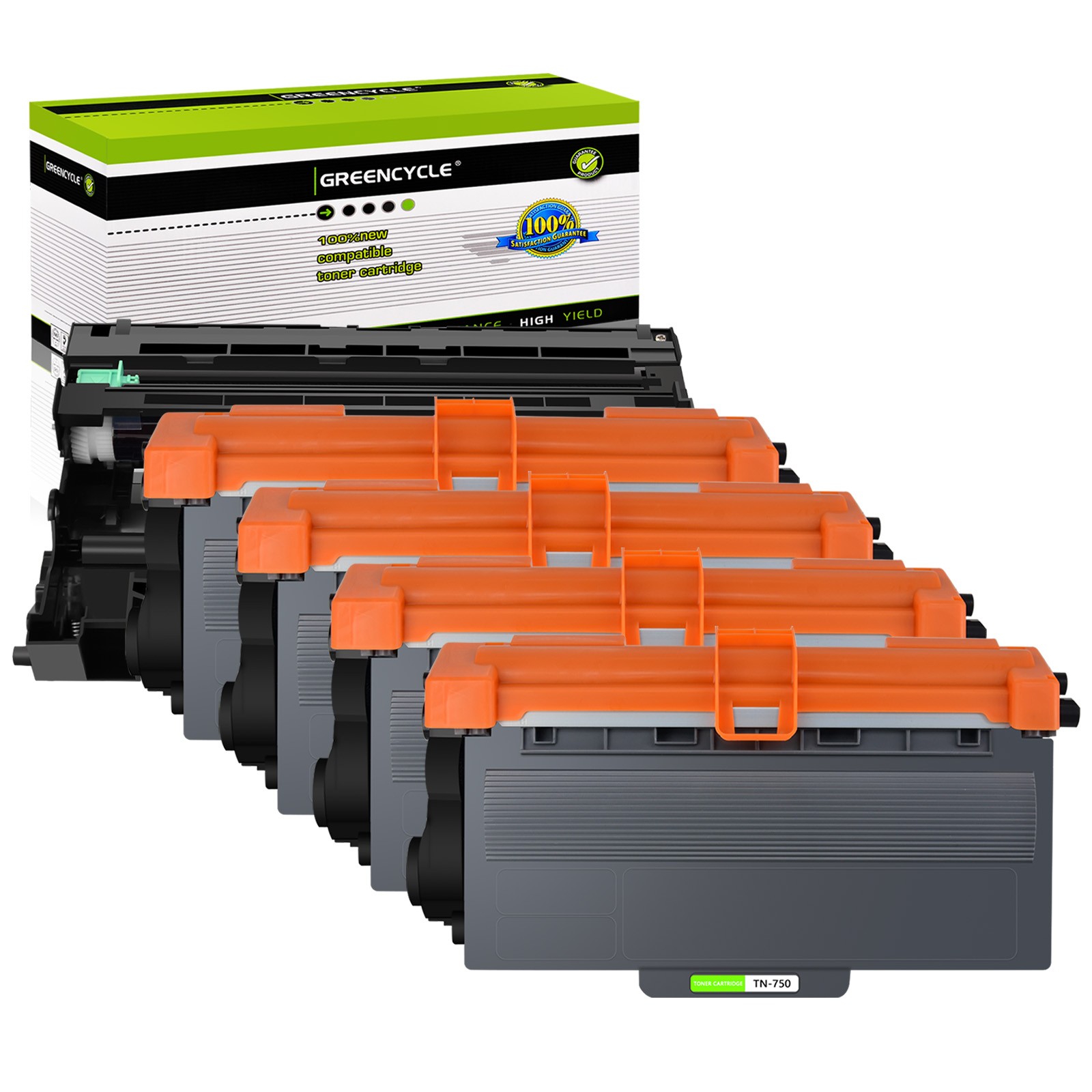 4PK TN750 720 Toner & 1PK DR720 Drum Compatible for Brother DCP-8150DN HL-5450DN