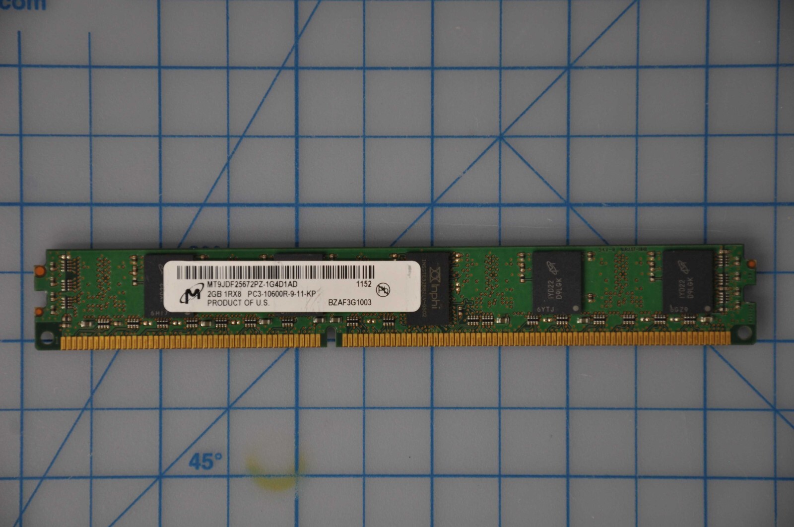 MICRON 2GB  1RX8 PC3 10600R 9 11 KP Server Memory Grade B MT9JDF25672PZ-1G4D1AD