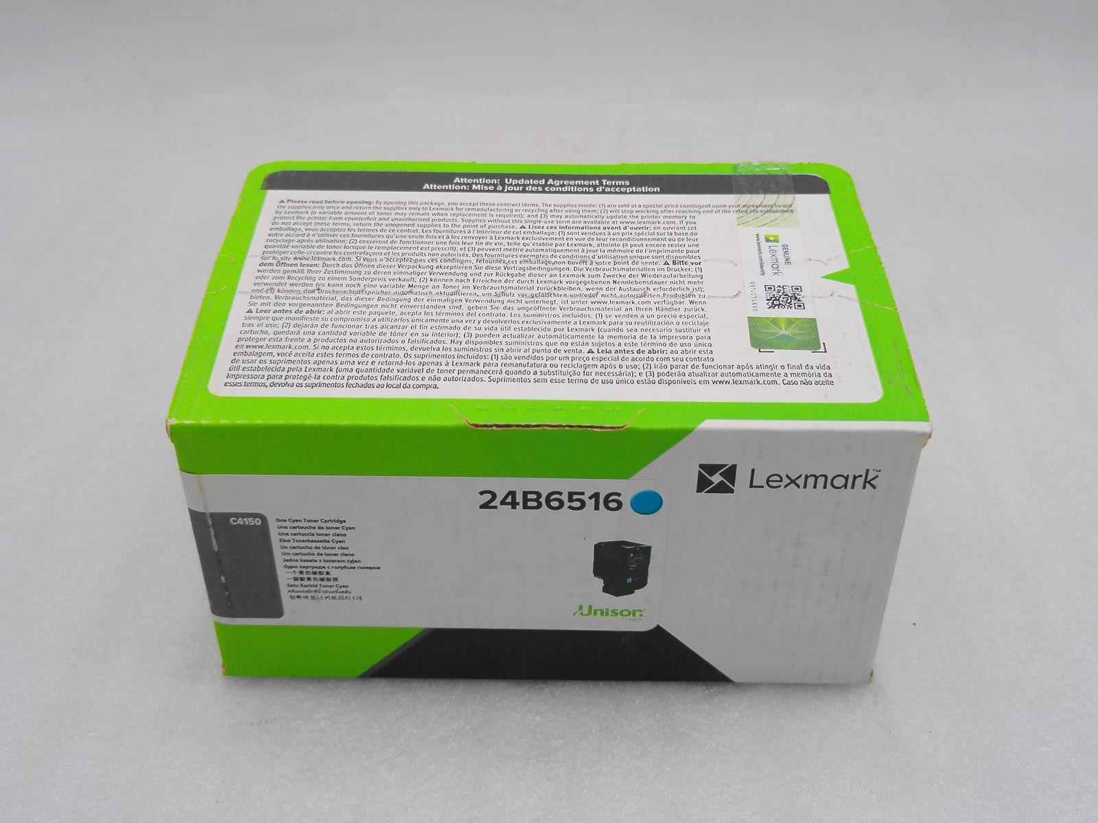 NEW OPEN-BOX GENUINE LEXMARK 24B6516 CYAN TONER CARTRIDGE