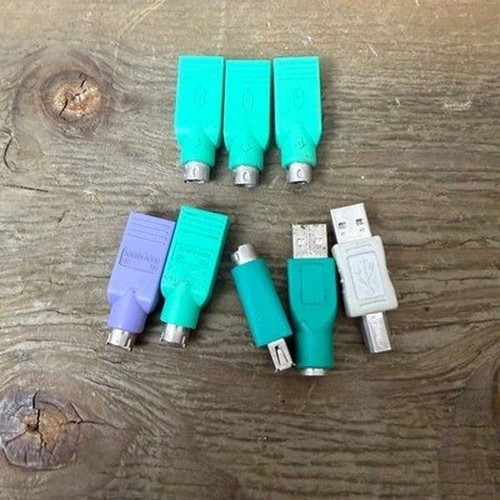 Mixed Lot Computer Adapters PS/2 to USB Keyboard Mouse Laptop Power Tips 18pc