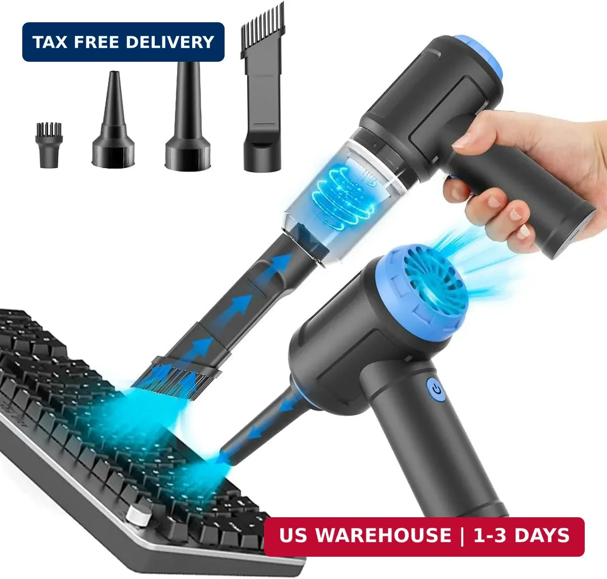 Meudeen Air Duster - Computer Vacuum Cleaner - for Keyboard Cleaning - Cordless