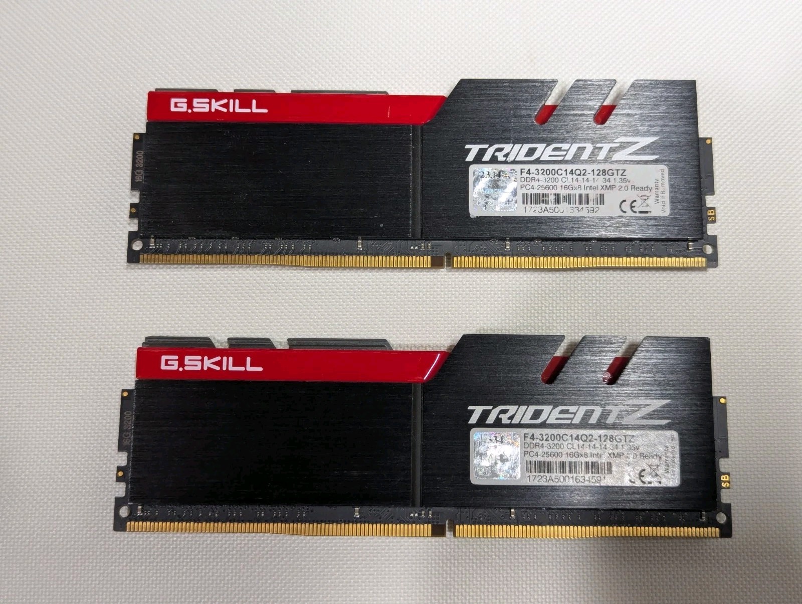 G.SKILL TridentZ 32GB (2x16GB) 3200 MHz 14-14-14-34 (B-Die) DDR4 CL14 F4-3200C14