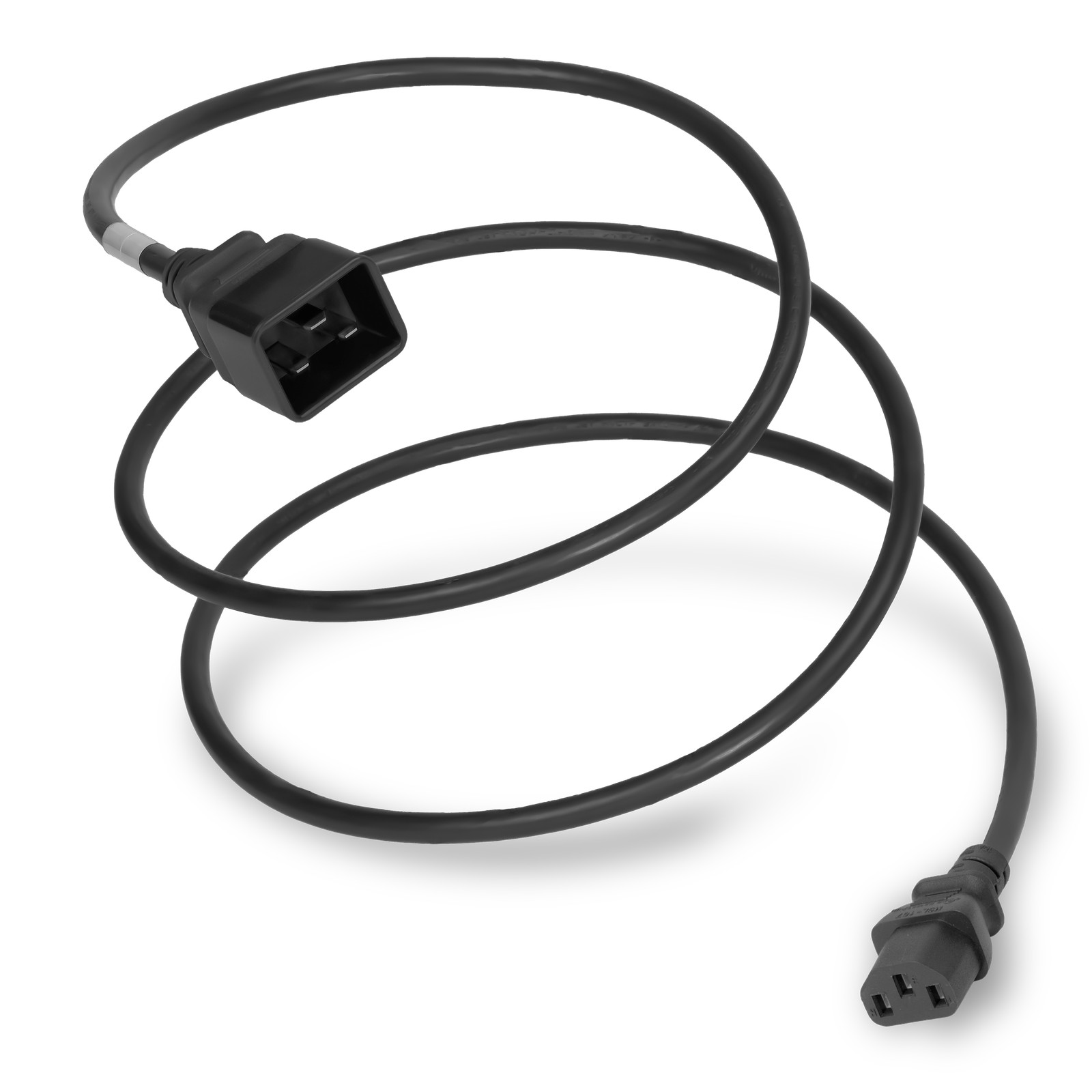 20 Pack of C13 C20 15A 250V 14/3 SJT Power Cord - Black - 7ft