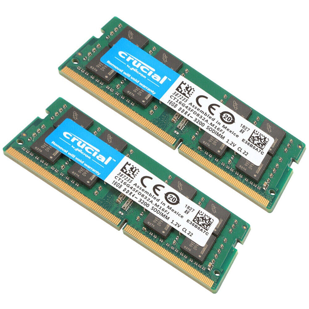 CRUCIAL DDR4 16GB 3200 PC4-25600 Laptop SODIMM Non-ECC 260-Pin Memory RAM