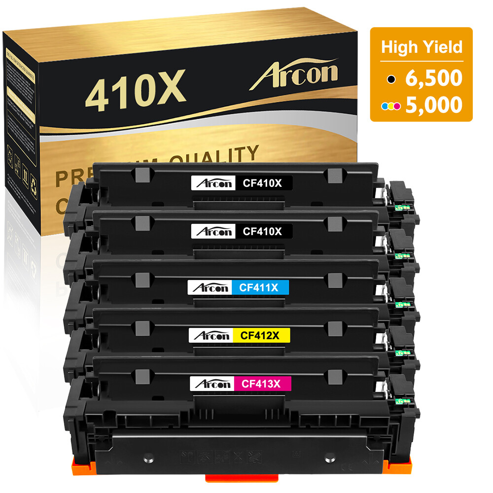 5PK CF410X -3X 410X Toner Compatible with HP Color Laserjet Pro M452dw M452nw