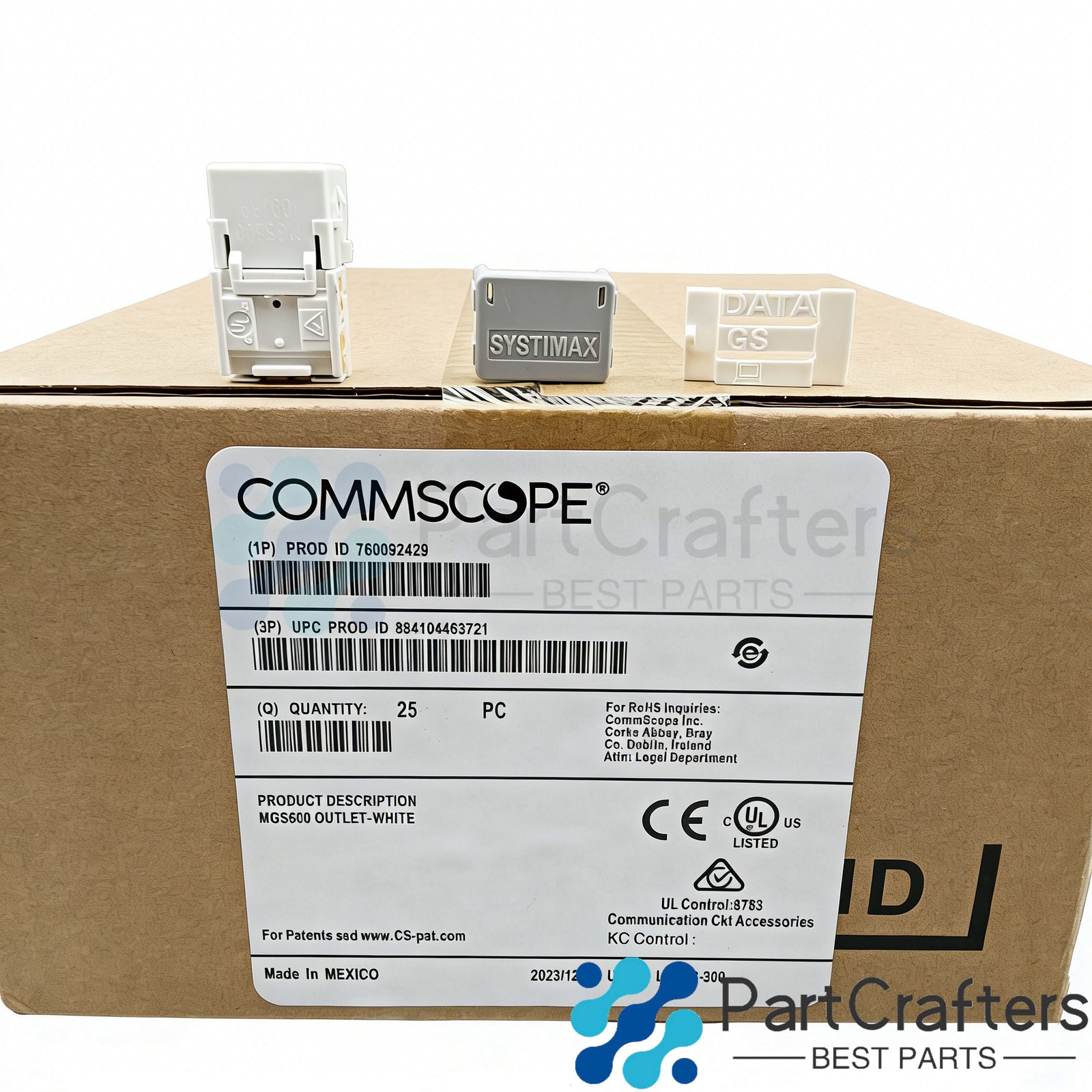 For Commscope GigaSPEED X10D MGS600 Series MGS600 Cat6a Jack 760092429 Lot of 25