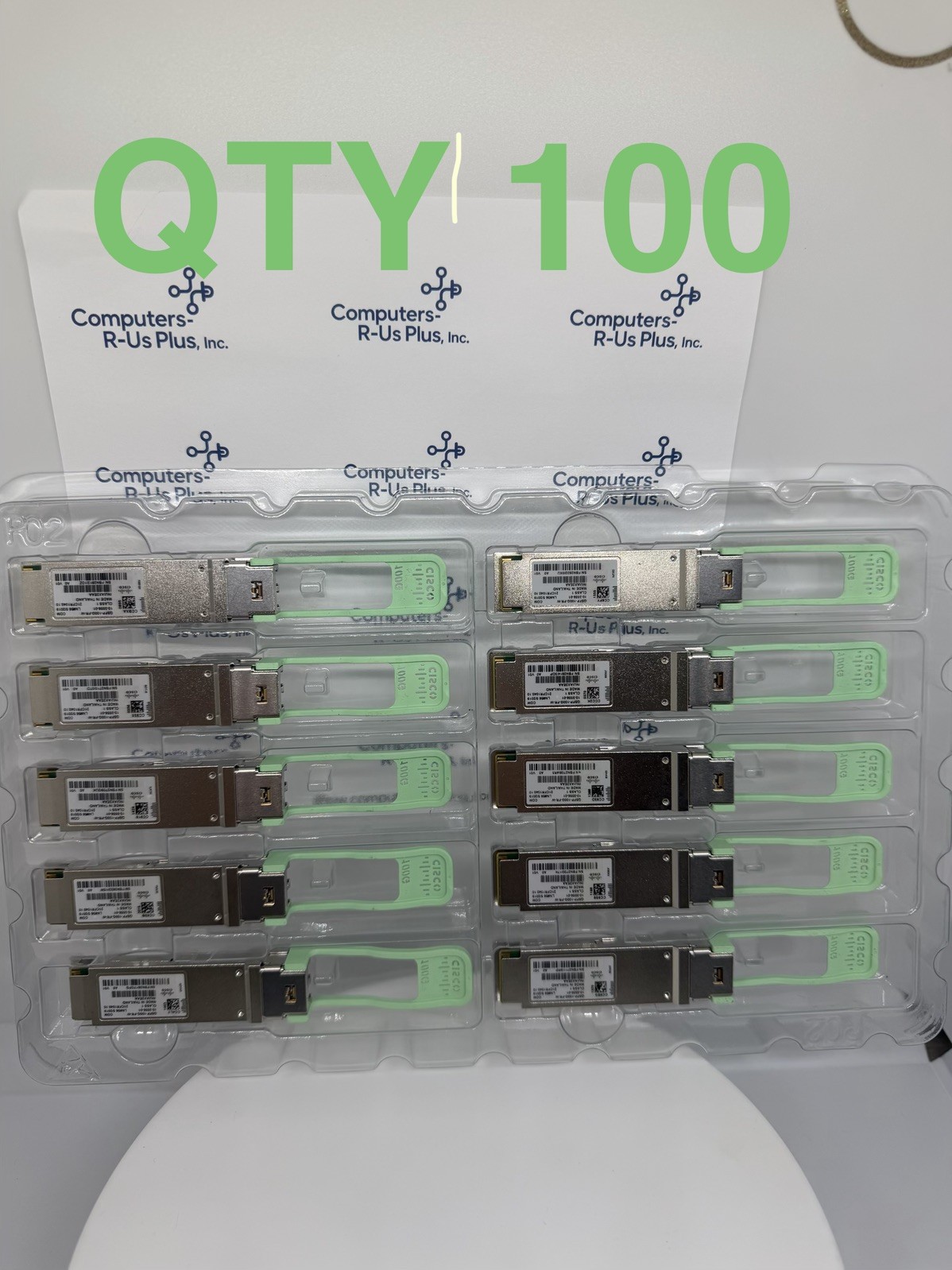 100 X Cisco 10-3556-01 QSFP-100G-FR-W QSFP28 Optical Transceiver Module Hologram