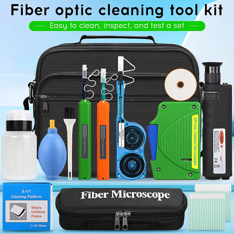 400X Optical Fiber Magnifier Cleaning Box SC/FC/ST/LC 1.25/2.5MM MPO Fiber Clean