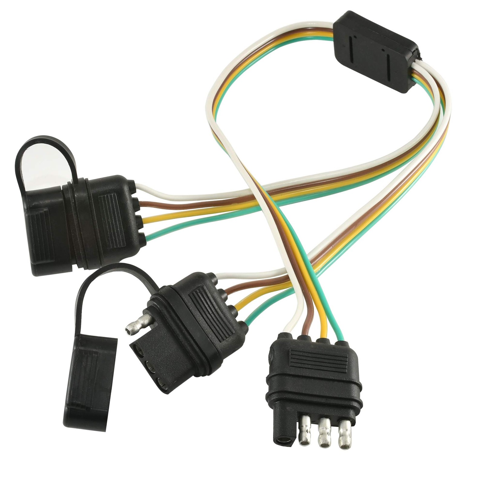 Oyviny 4 Pin Flat Y-Splitter Plug Adapter with 17.5 inch Trailer Extension Harne