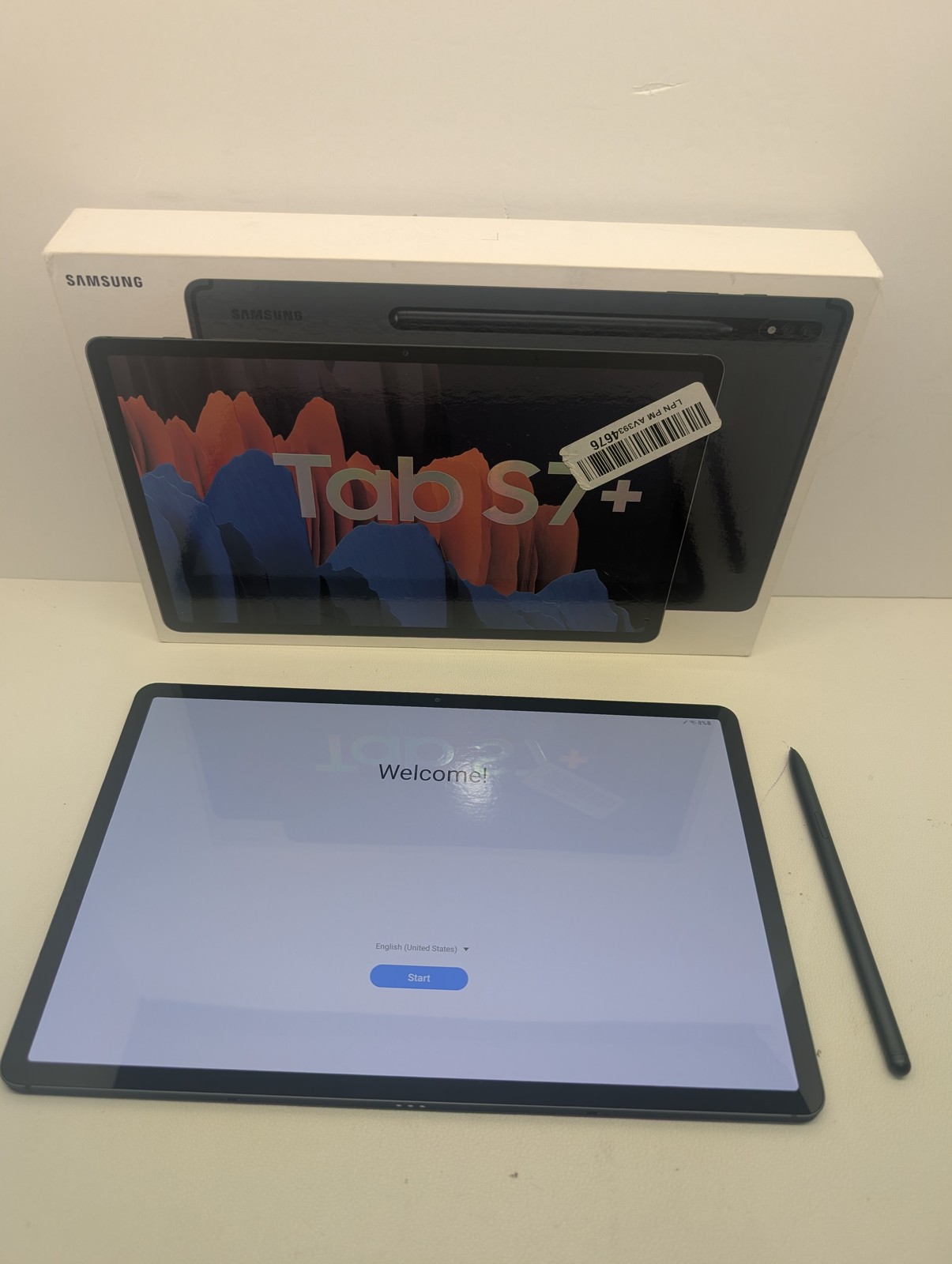Samsung Galaxy Tab S7+ Tablet with S Pen Mystic Black Sold As Is Locked