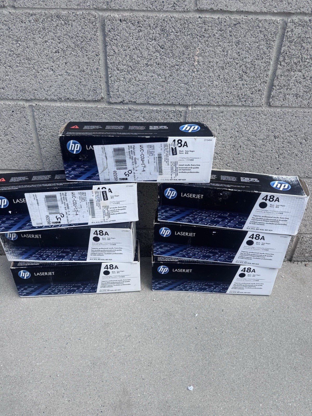Lot Of 7 HP Genuine 48A Black Toner Cartridge CF248A Sealed