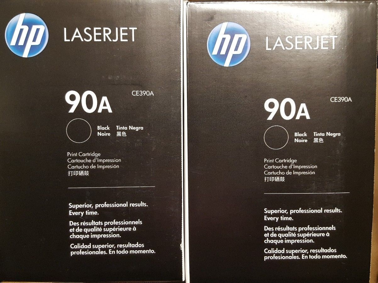 2 Genuine UNUSED HP 90A Toners Never Put into a Printer CE390A *UNUSED NO BOX*