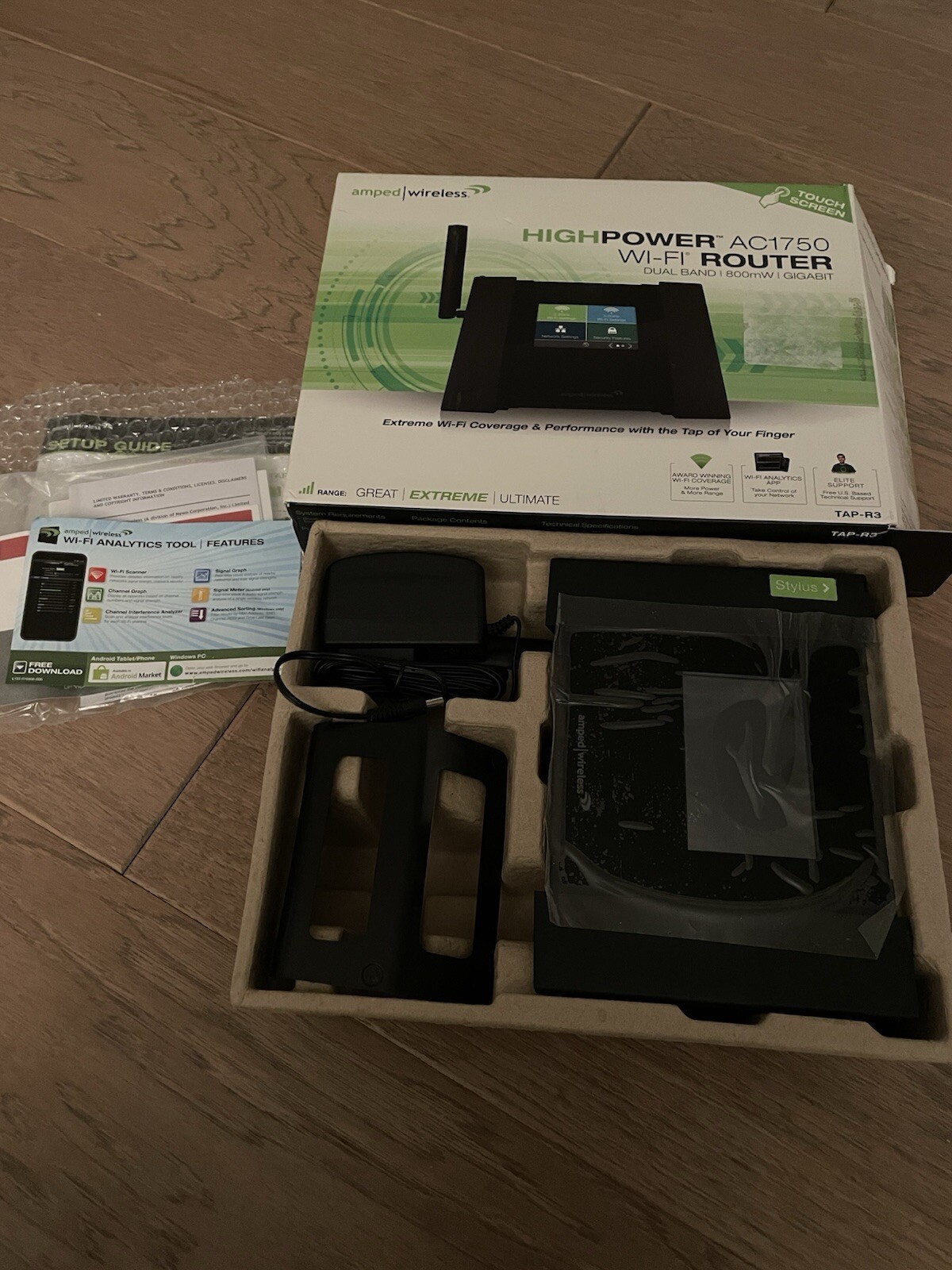 Amped TAP-R3 Wireless High Power Touch Screen AC1750 Wi-Fi Router