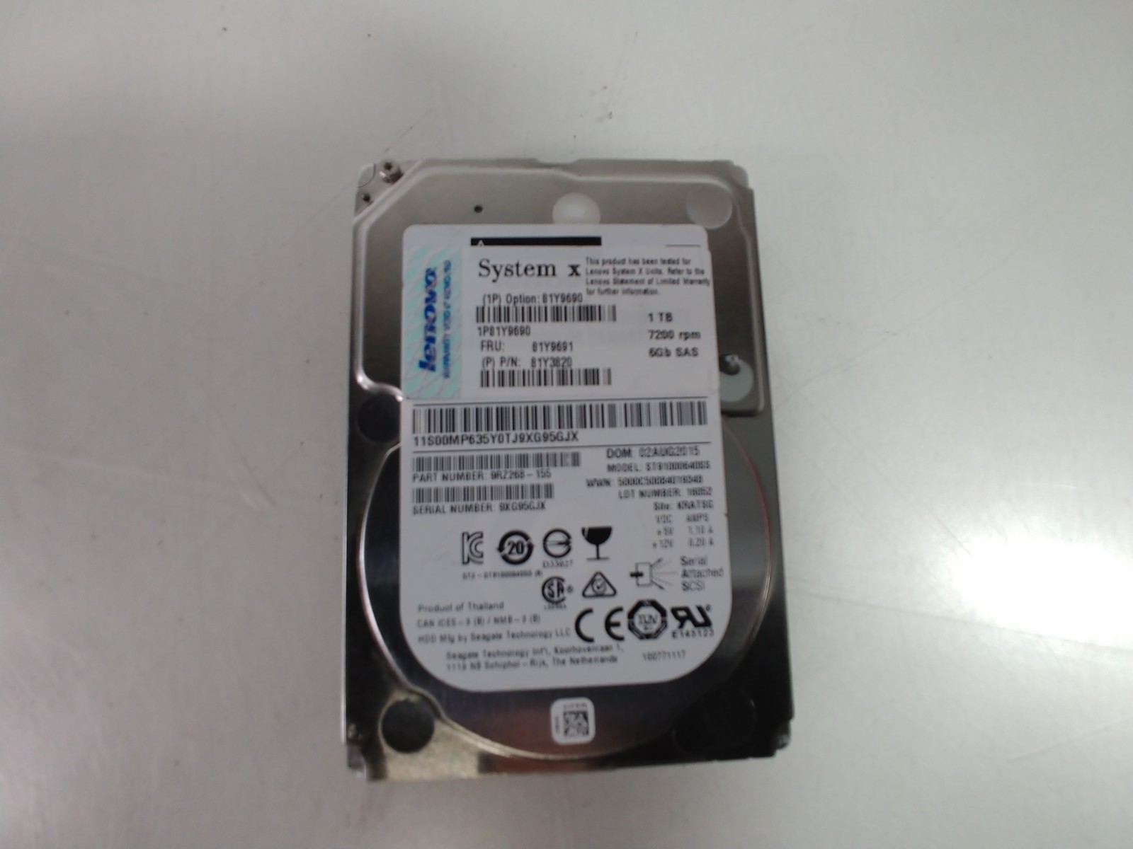 Seagate Lenovo  ST91000640SS 1 TB SAS 2 2.5 in Enterprise Drive