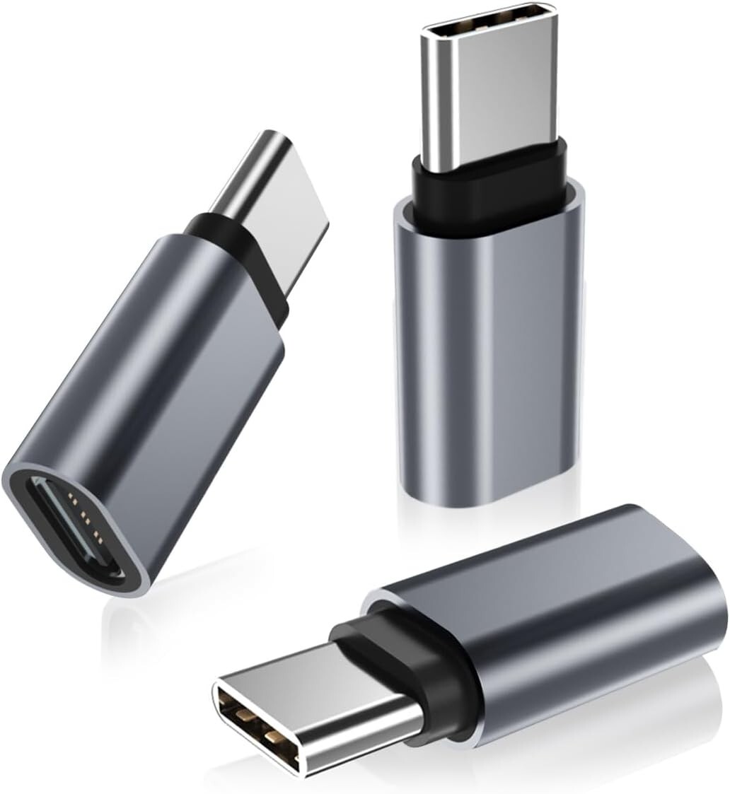 Basesailor USB-C Extension Adapter 3-Pack, 40Gbps 100W Male to Female