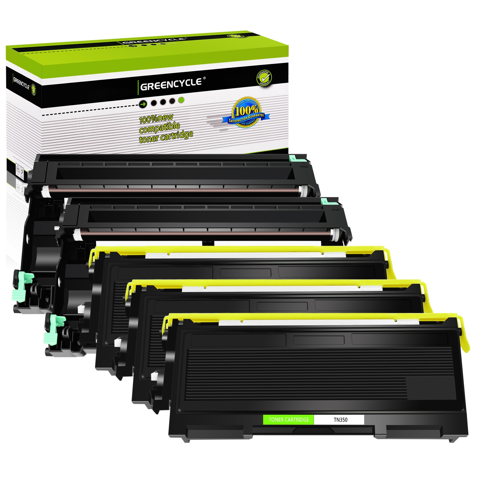 3PK TN350 Toner + 2PK DR350 Drum Compatible with Brother Intellifax 2810 2825 MF
