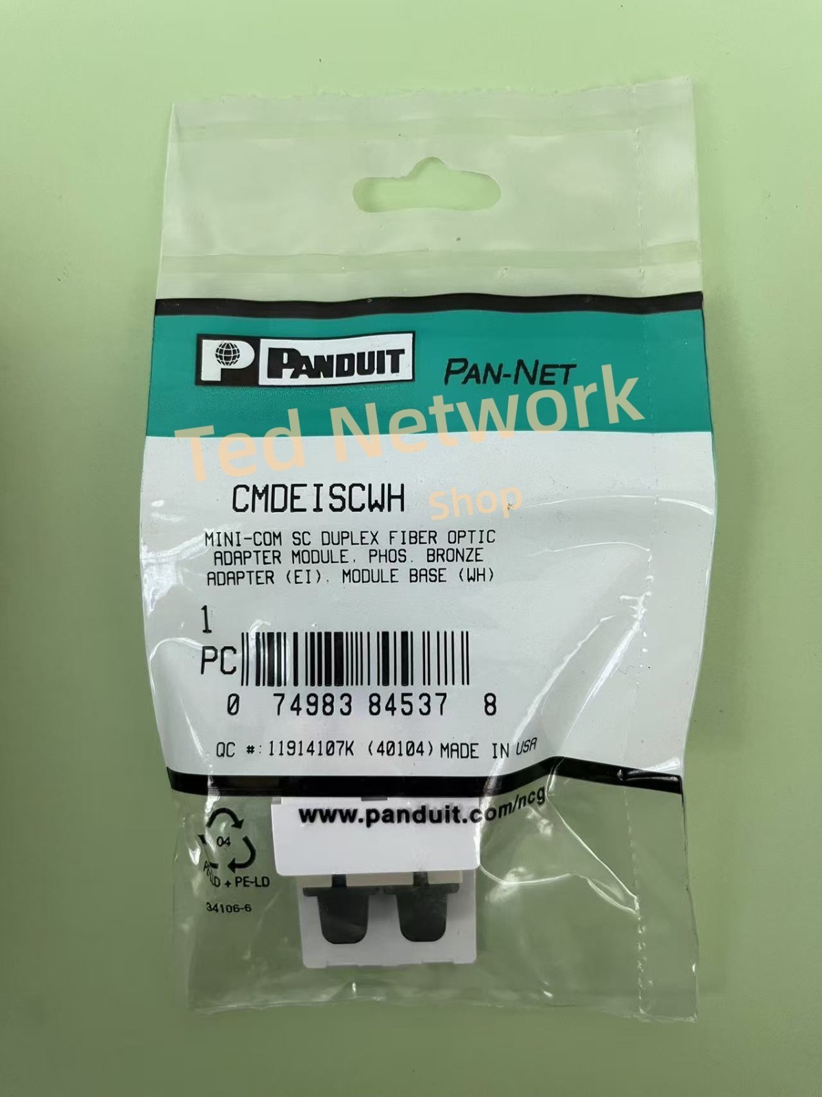 10 Pack Panduit Mini-Com CMDEISCWH Fiber optic Connector SC Duplex