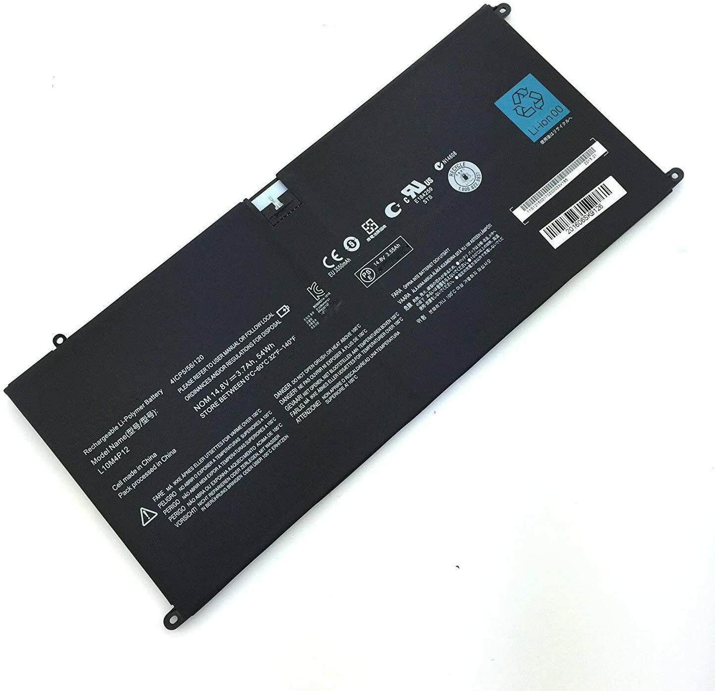 L10M4P12 Battery For Lenovo IdeaPad Yoga 13 U300 U300s Series 4ICP5/56/120 14.8V