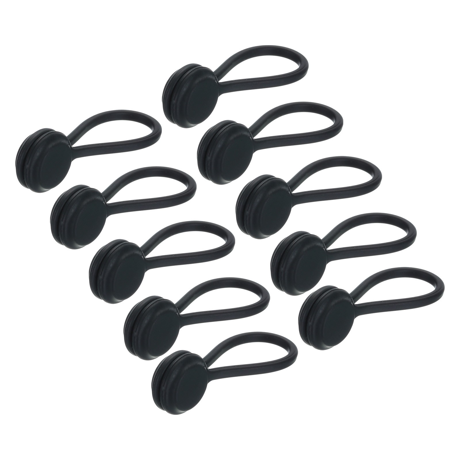 10 Pcs Magnetic Cable Clips 4.3 Inch x 0.6 Inch Black