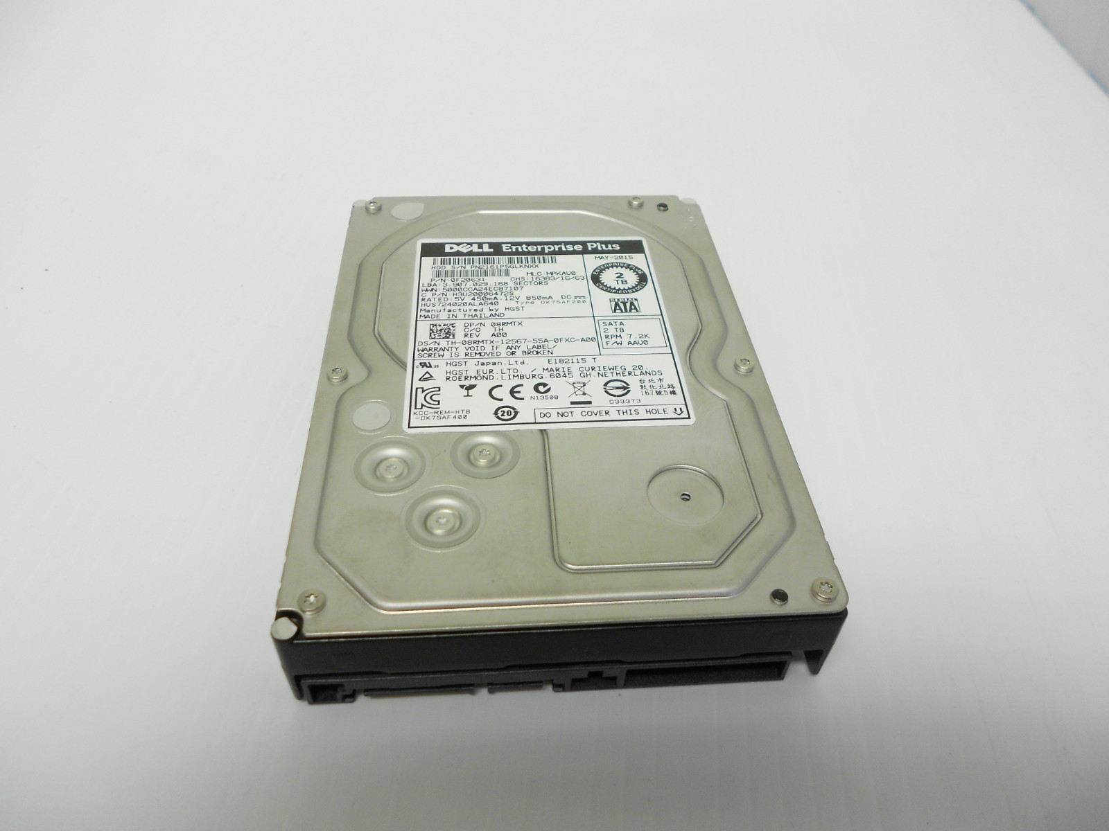 Dell Equallogic / Enterprise Plus 2TB 7.2K SATA Hard Drive 0F20631 8RMTX PS6000