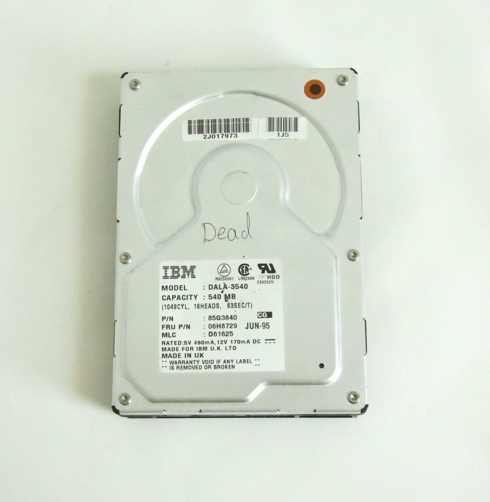 NOT WORKING IBM DALA-3540 85G3840 82G5928 D6162 IDE HARD DRIVE 540MB MADE IN UK