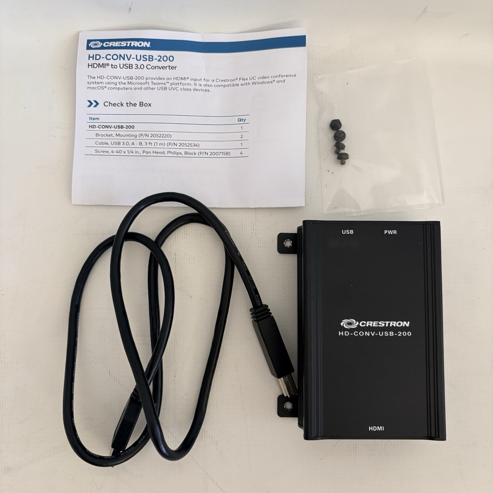 Crestron HD-CONV-USB-200 HDMI to USB 3.0 Converter NEW