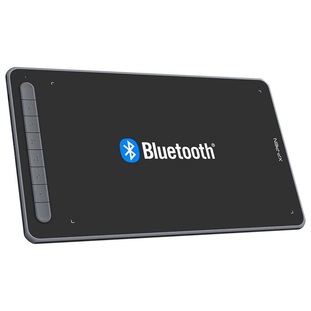 10x6 XPPen Black Deco LW Drawing Tablet, Bluetooth Graphic Battery-Free Wireless