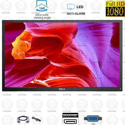 Dell 22 inch 1920 x 1080 FHD LCD Monitor No Stand VESA MOUNT Display port |Cable