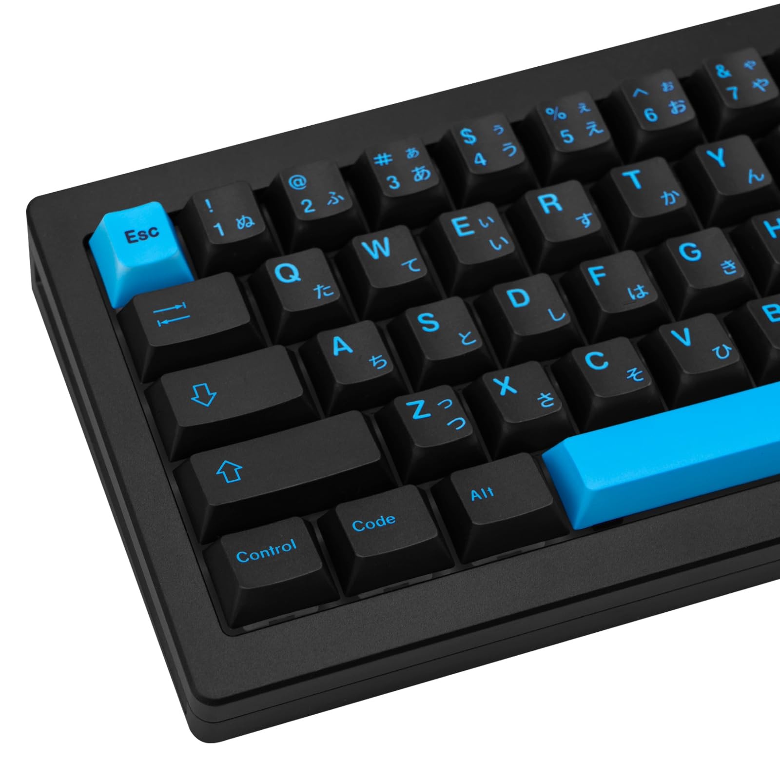 126 Keys Black Blue Japanese Keycaps Cyberpunk Theme PBT Cherry Custom Set