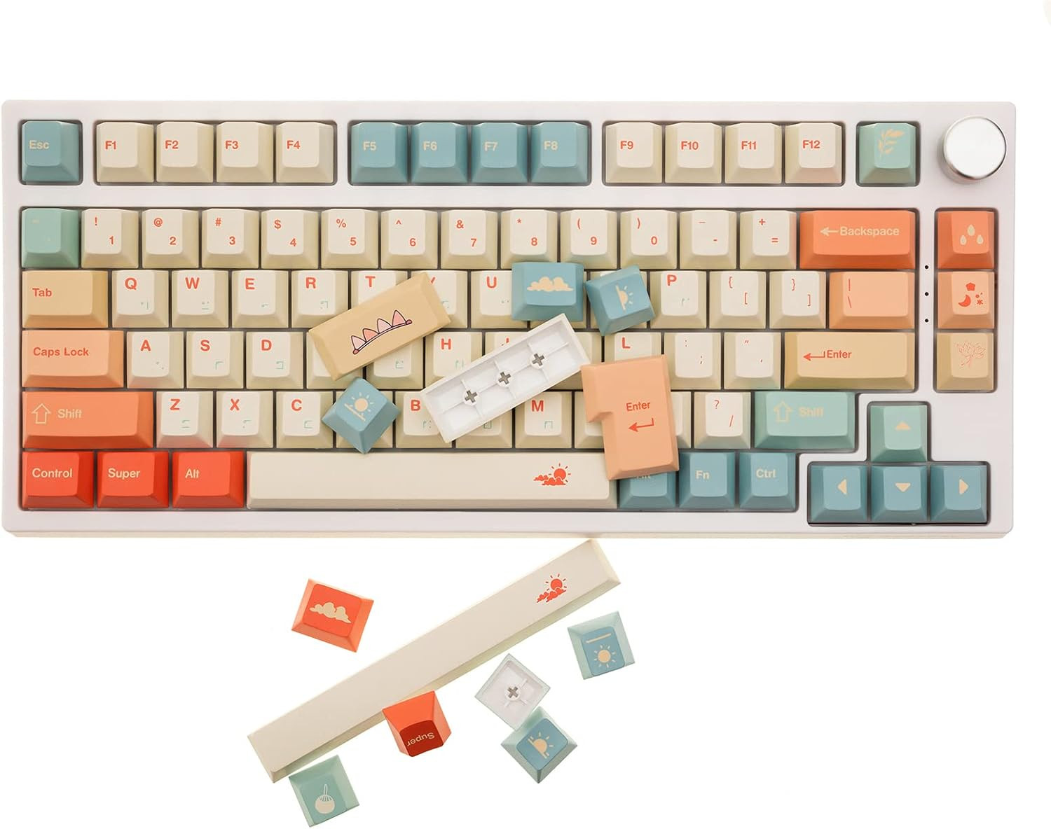 145 Keys Summer Love Theme Keycaps Set, Cherry Profile | PBT Dye-Sub Double-Shot