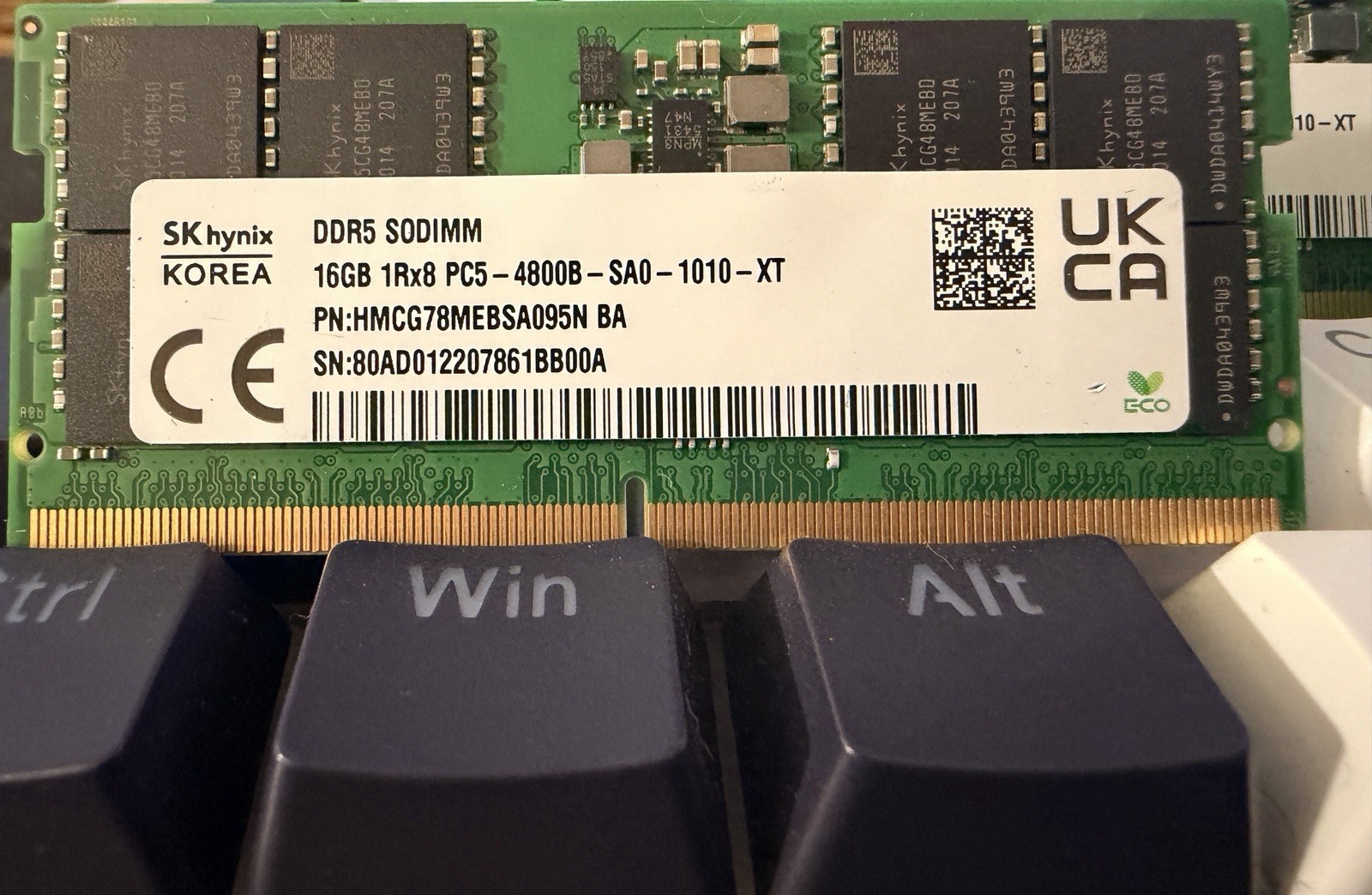 Lot of 5 SK hynix 16GB DDR5-4800B SODIMM PC5-4800 Laptop RAM 80GB Tested