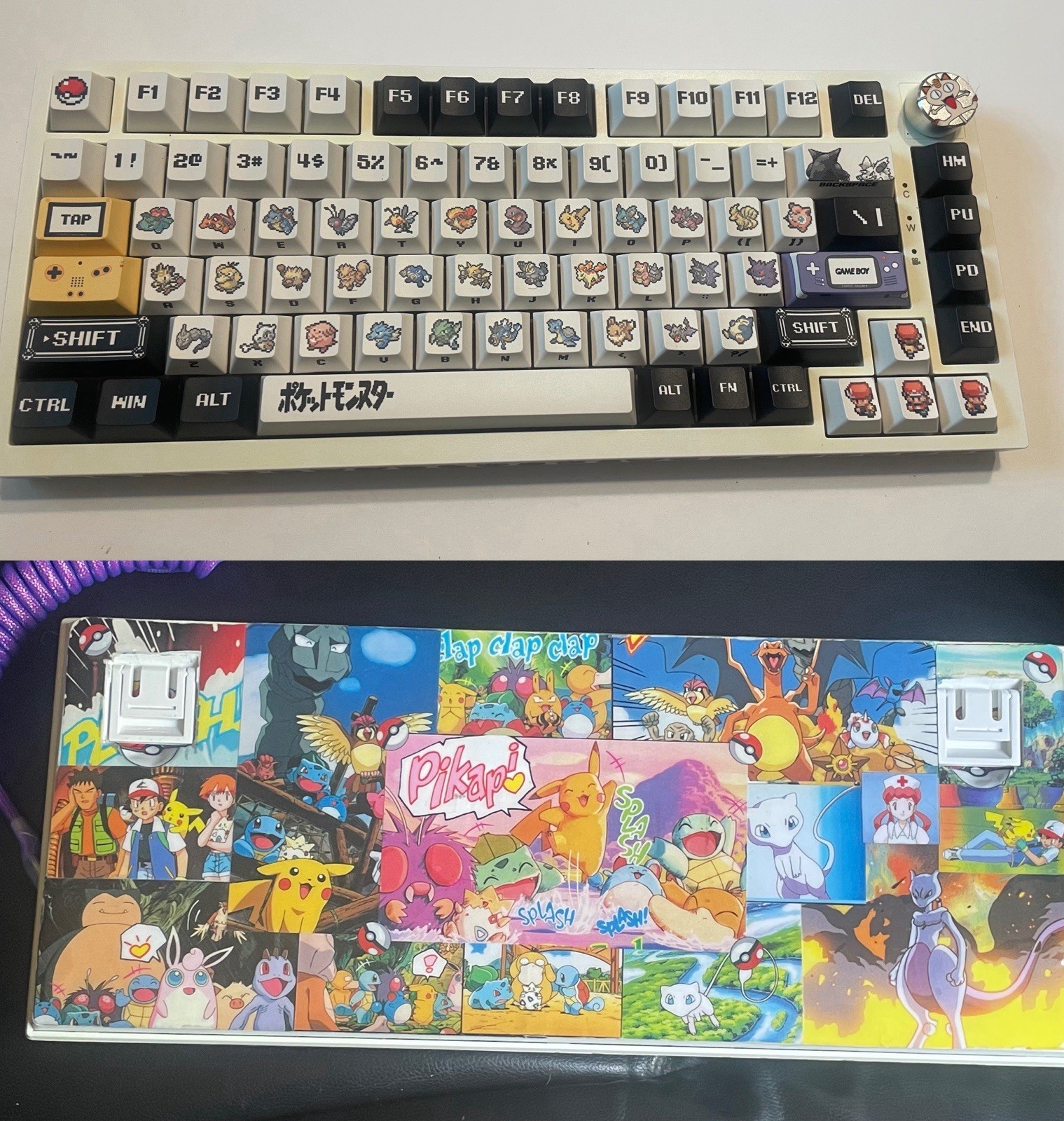 Custom Pokémon Resin Art Mechanical Gaming Keyboard – Vintage 90s 2000s Comics