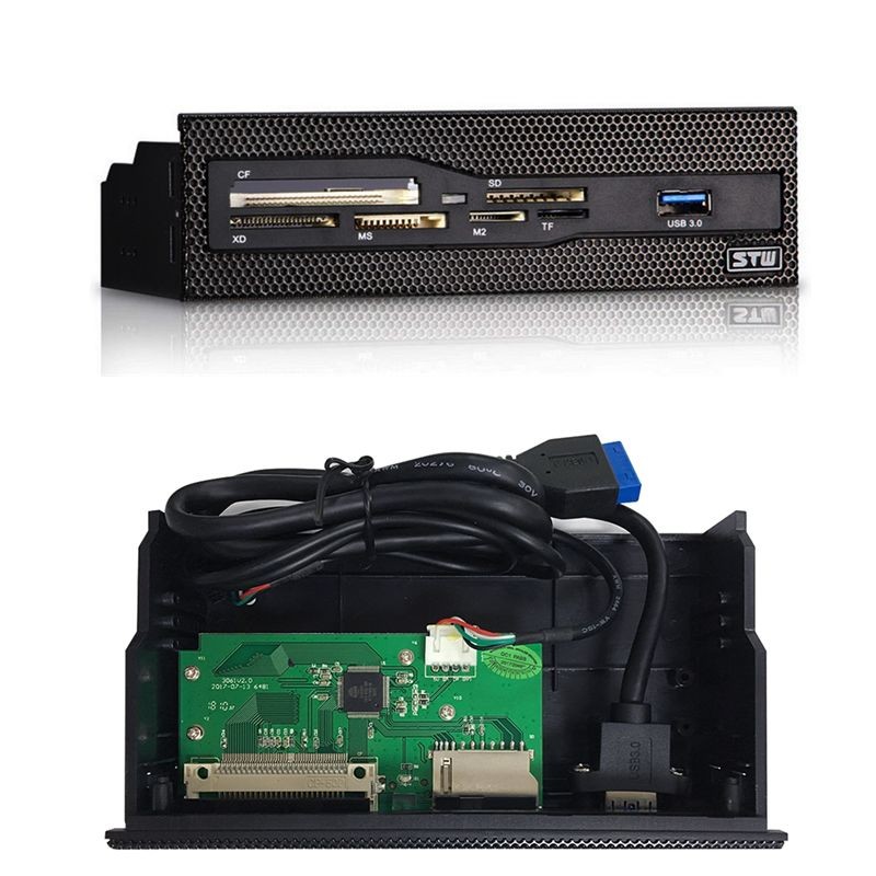 5.25" Multi-Function Internal Card Reader Media Dashboard PC Front Panel USB 3.0