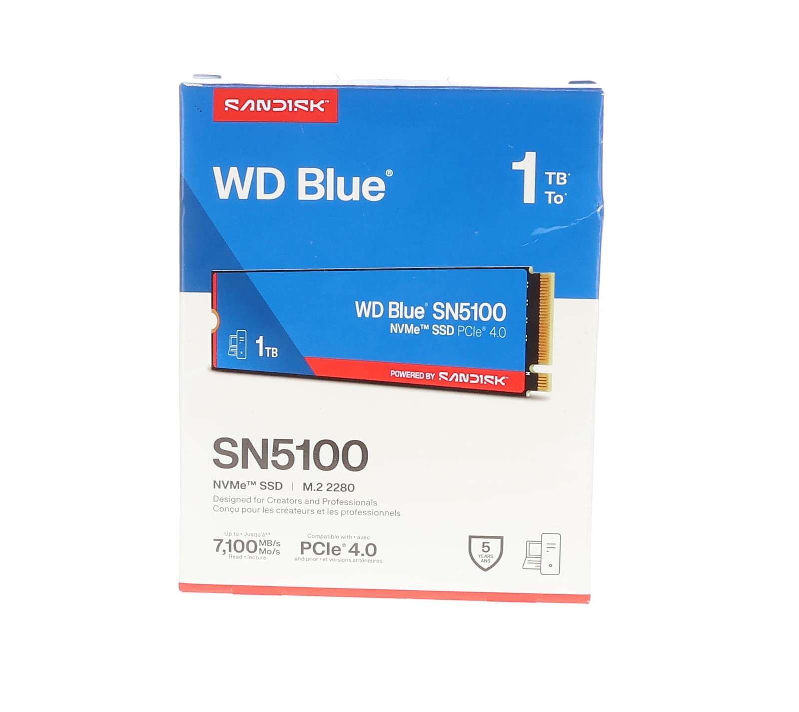 WD Blue SN5100 1TB NVMe M.2 2280 PCIe Gen4 SSD 7100MB/s WDS100T5B0E