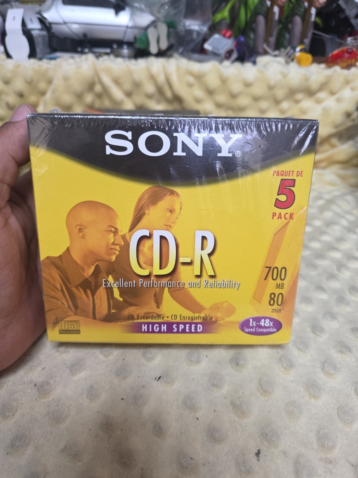 Sony CD-R 5 Pack 700MB 80min 1x-48x in Slim Jewel Cases High Speed - Brand New 