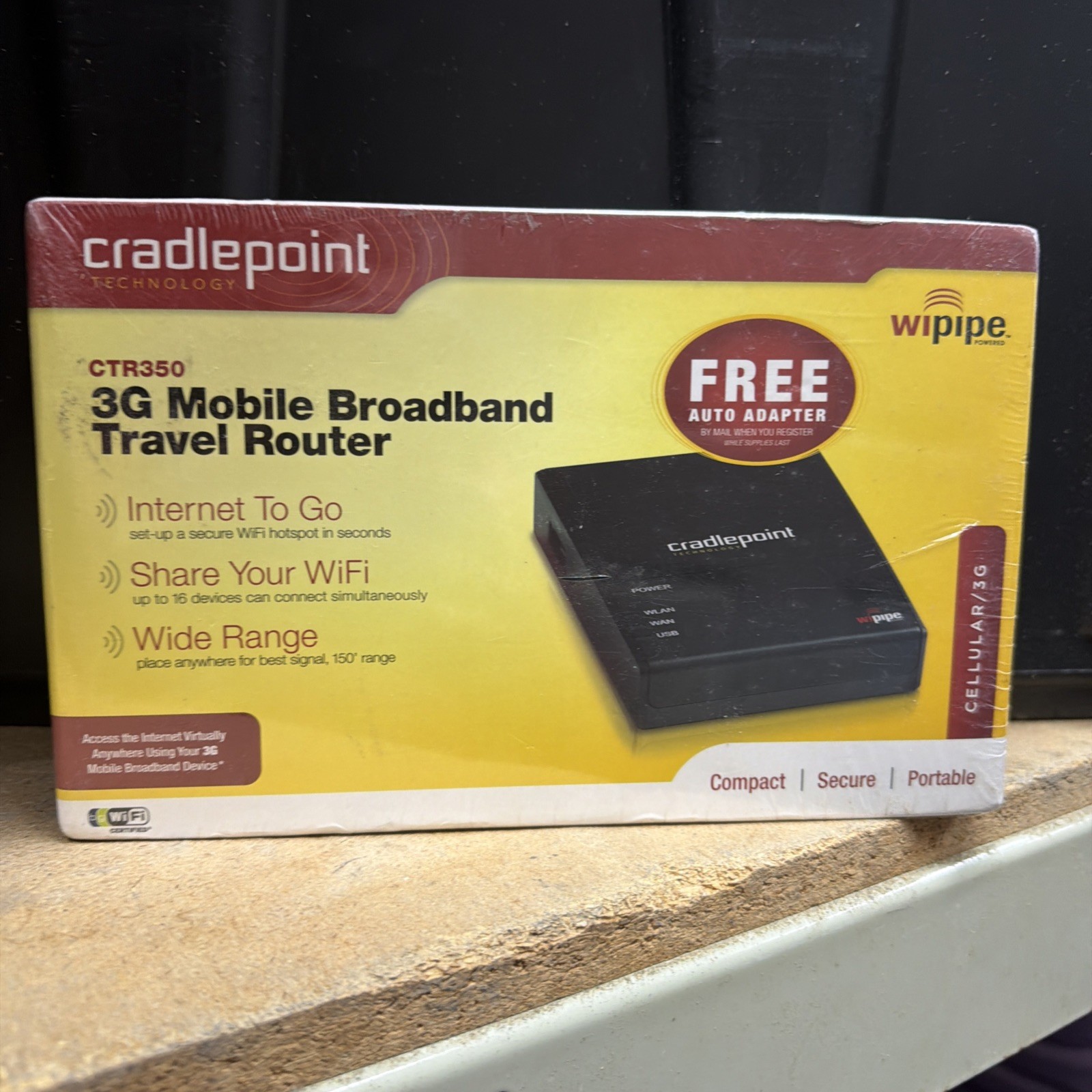 CRADLEPOINT CTR350 3G Mobile Broadband Wireless Travel Router Cellular WiFi PC