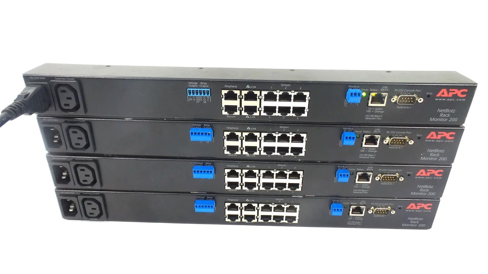 Lot 4 - APC NBRK0200 NetBotz Rack Monitor 200 with Power Cord / No Rack Ears