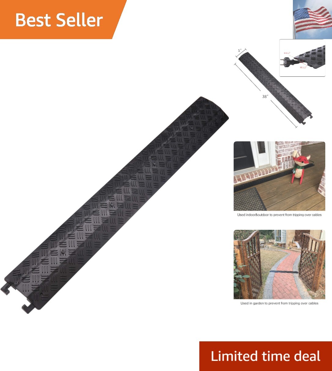 Small 3 Pack - Floor Cord Cover Cord Protector Drop Over Drop Trak Cable Ramp...
