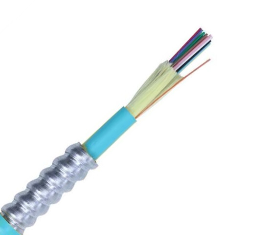 12-Strand Plenum Multimode OM3 Interlocking Armor Fiber Optic Cable - Per Foot